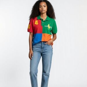 Ralph Lauren Color-Block Big Pony Polo Shirt Size SM